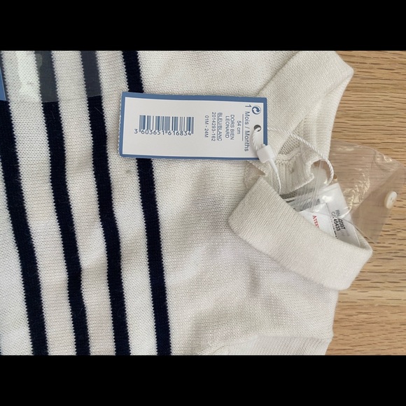 NWT Jacadi Sweater Onesie, Newborn - Picture 3 of 4